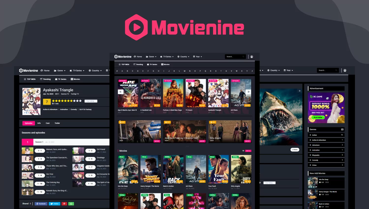Movienine - Themes WordPress Movies & TV-Series + Auto Embed